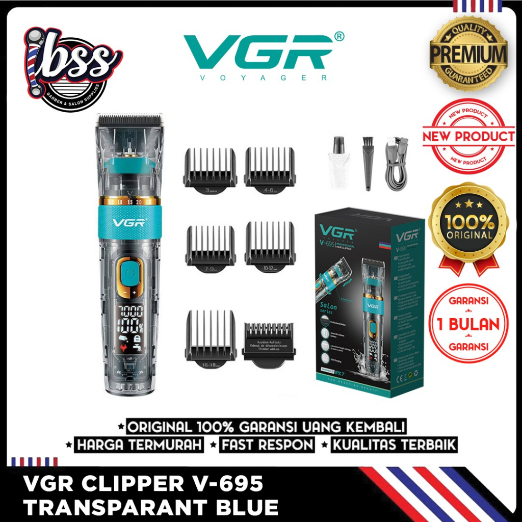 Jual VGR CLIPPER V-695 TRANSPARANT BLUE TUAS BERPUTAR V 695 | Shopee ...