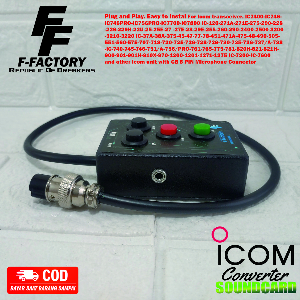 Jual PTT Box Radio Komunikasi Rig Icom Konektor CB 8 Pin. IC-25A IC-28H ...