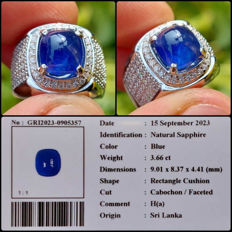 Jual Natural Blue Sapphire Srilanka Batu Safir Biru Royal Ceylon Permata Shopee Indonesia 1513