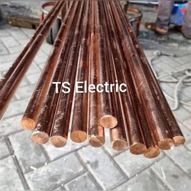 Jual Stick Rod / Grounding Rod Bahan Tembaga Asli Murni Uk. 3/4" @ 4M