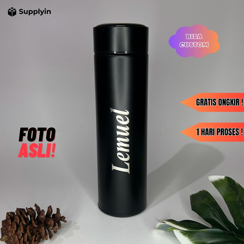 Jual Tumbler Termos Sakura Life Glossy Stainless Steel 500ml Custom Grafir Laser Nama Tulisan 3316