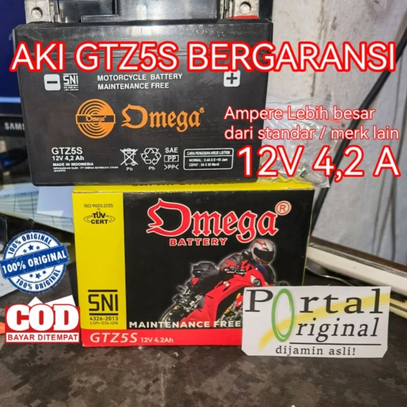 Jual AKI Kering GTZ5S GTZ 5S MF 12V 4 2A OMEGA vario beat scoopy