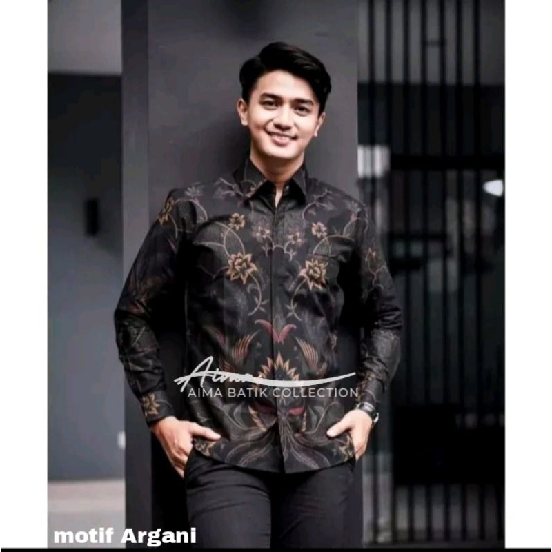 Jual KEMEJA BATIK PRIA ARGANI AIMA BATIK BAJU BATIK PRIA ATASAN BATIK ...