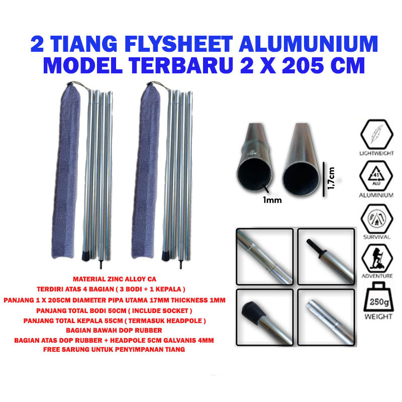 Jual Tiang Steel Galvanis Flysheet Penyanggah Pilar Outdoor Tiang