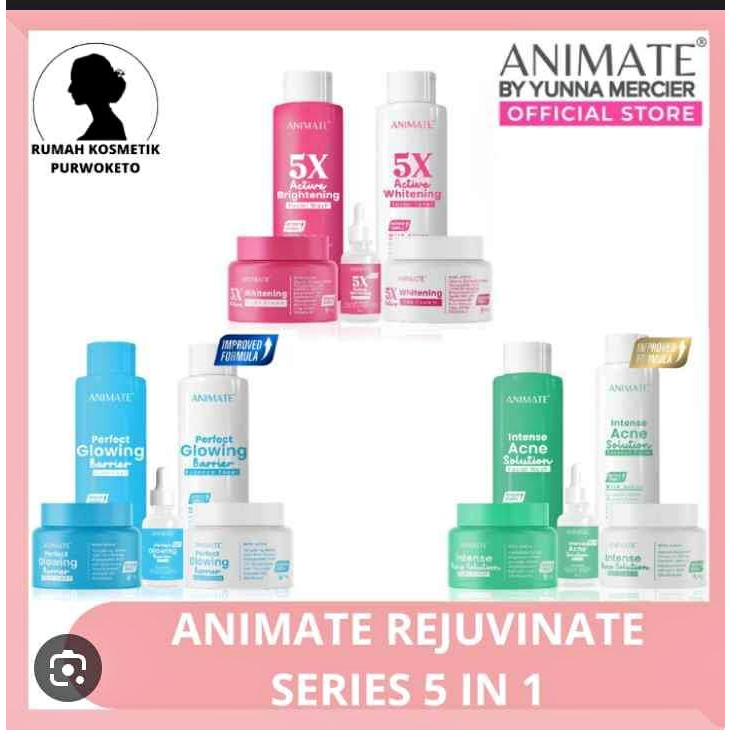 Jual SKINCARE ANIMATE INSTANT WHITENING SERIES 5IN1/ ACENE SERIES ...
