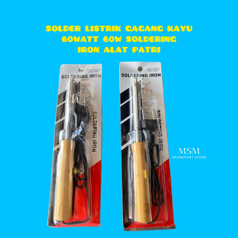 Jual Solder Listrik Gagang Kayu Watt W Soldering Iron Alat Patri Shopee Indonesia