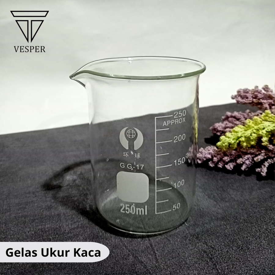Jual Beaker Lab Glass Measuring Gelas Ukur Takar Kaca Borosilicate 250ml Shopee Indonesia 8522