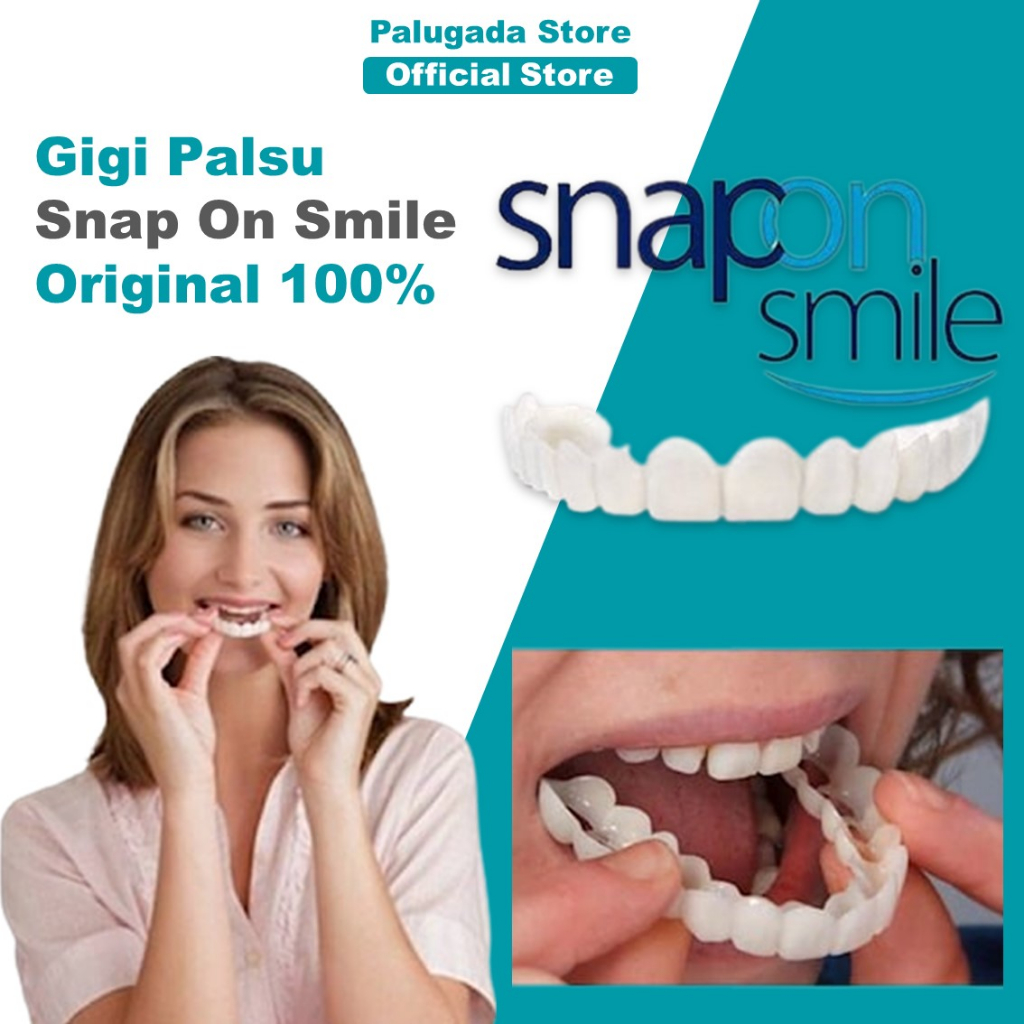 Jual Gigi Palsu Instan 1 Set Atas Bawah Snap On Smile 100% Original ...