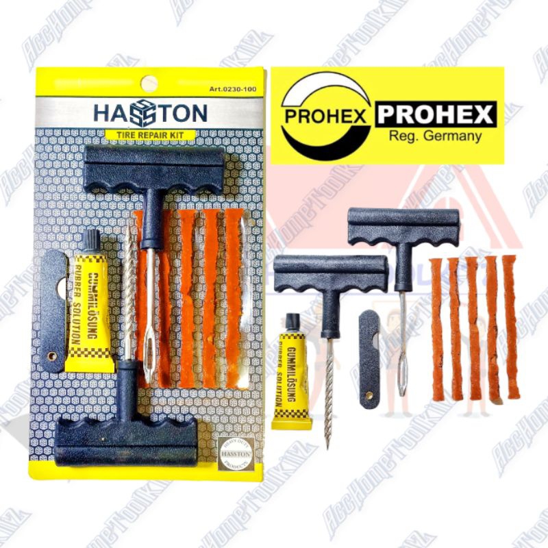 Jual Hasston Prohex Alat Tambal Ban Tubles Ban Mobil Motor Darurat Set Komplit Tambal Ban Tire