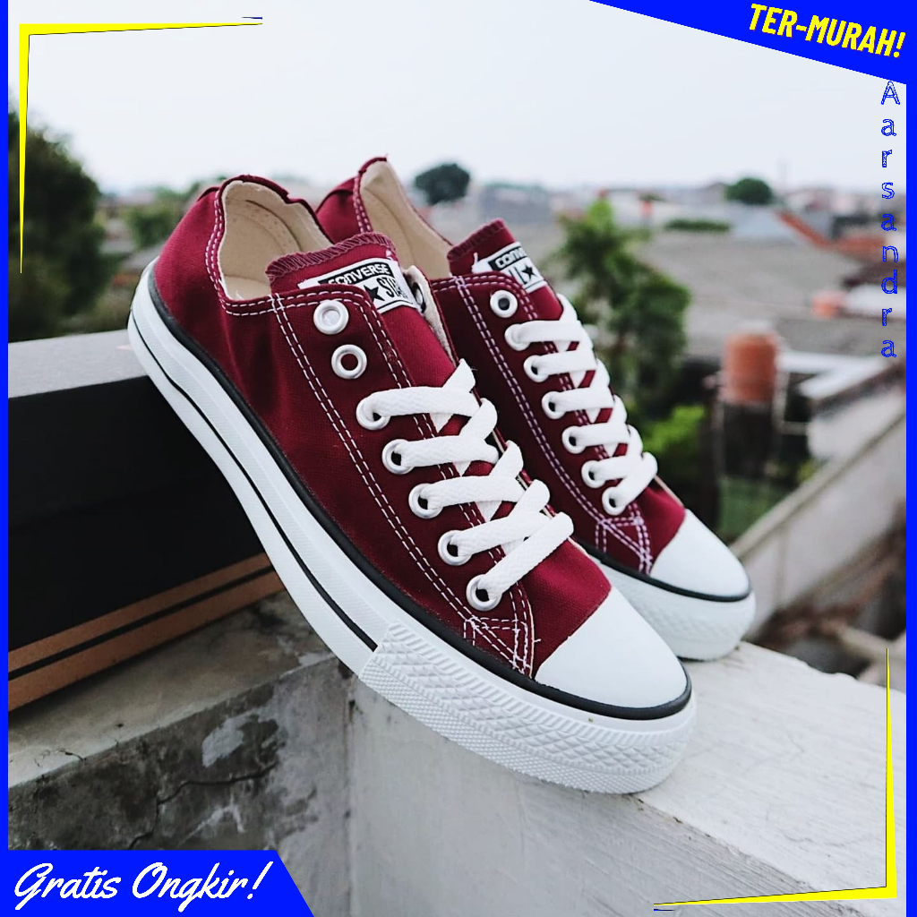 Jual Sepatu Converse Maroon Klasik Pendek All Star Chuck Taylor ...