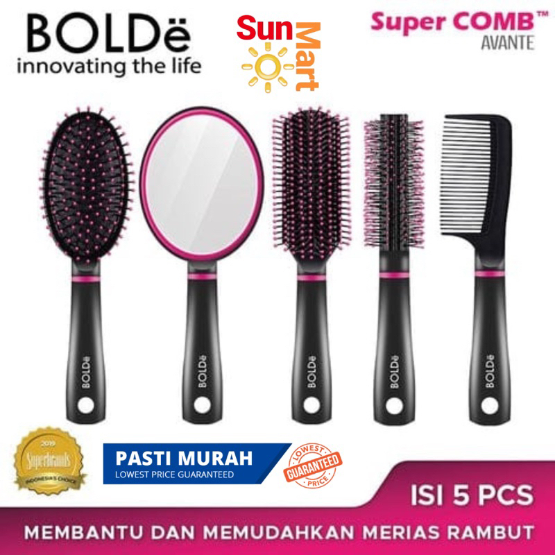 Jual Bolde Super Comb Avante Pcs Set Paket Sisir Kaca Premium In