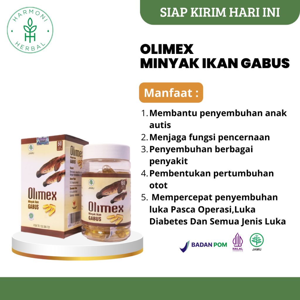 Jual Olimex Kapsul Minyak Ikan Gabus Asli 100% Kutuk Olimex ...