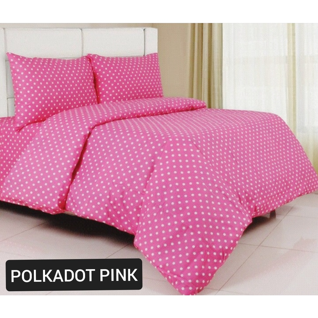 Jual Bedcover Saja Tanpa Sprei Katun Polkadot Dottie Dot Pink Ukuran ...