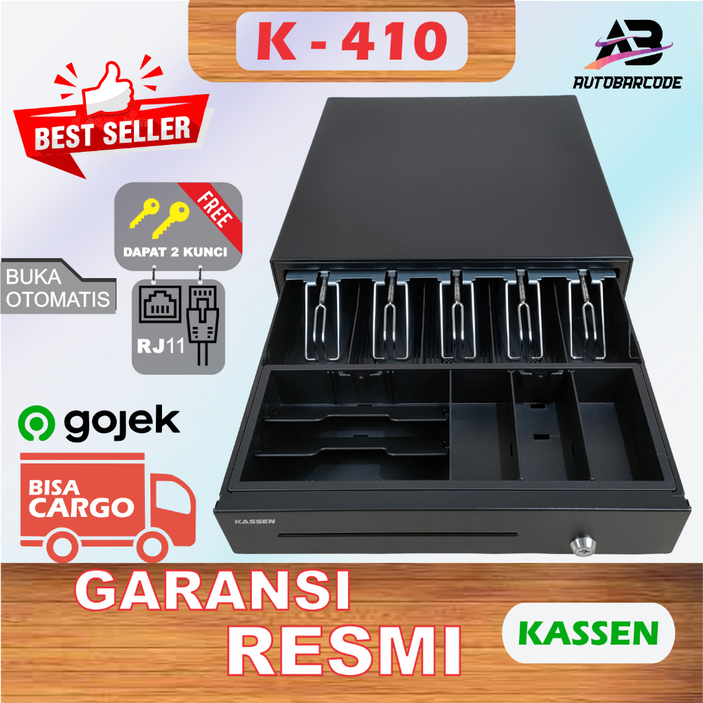 Jual Cash Drawer Besar Kassen K410 Laci Uang Kasir Support Rj 11 K