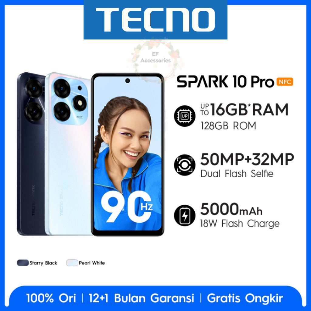 Jual Tecno Spark 10 Pro 8/128 GB Layar 6.78" FHD+ 90Hz Kamera 50MP ...