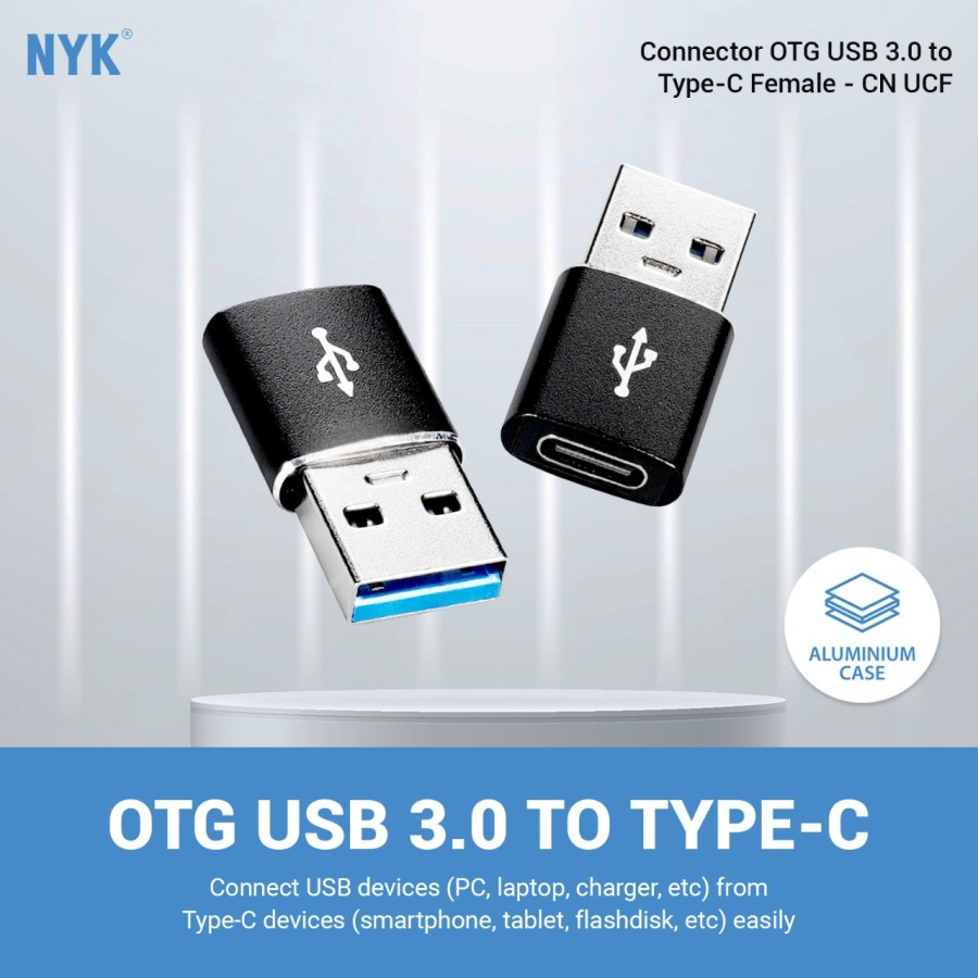 Jual Converter Usb Type C Female To Usb A Male Connector Otg Nyk Shopee Indonesia