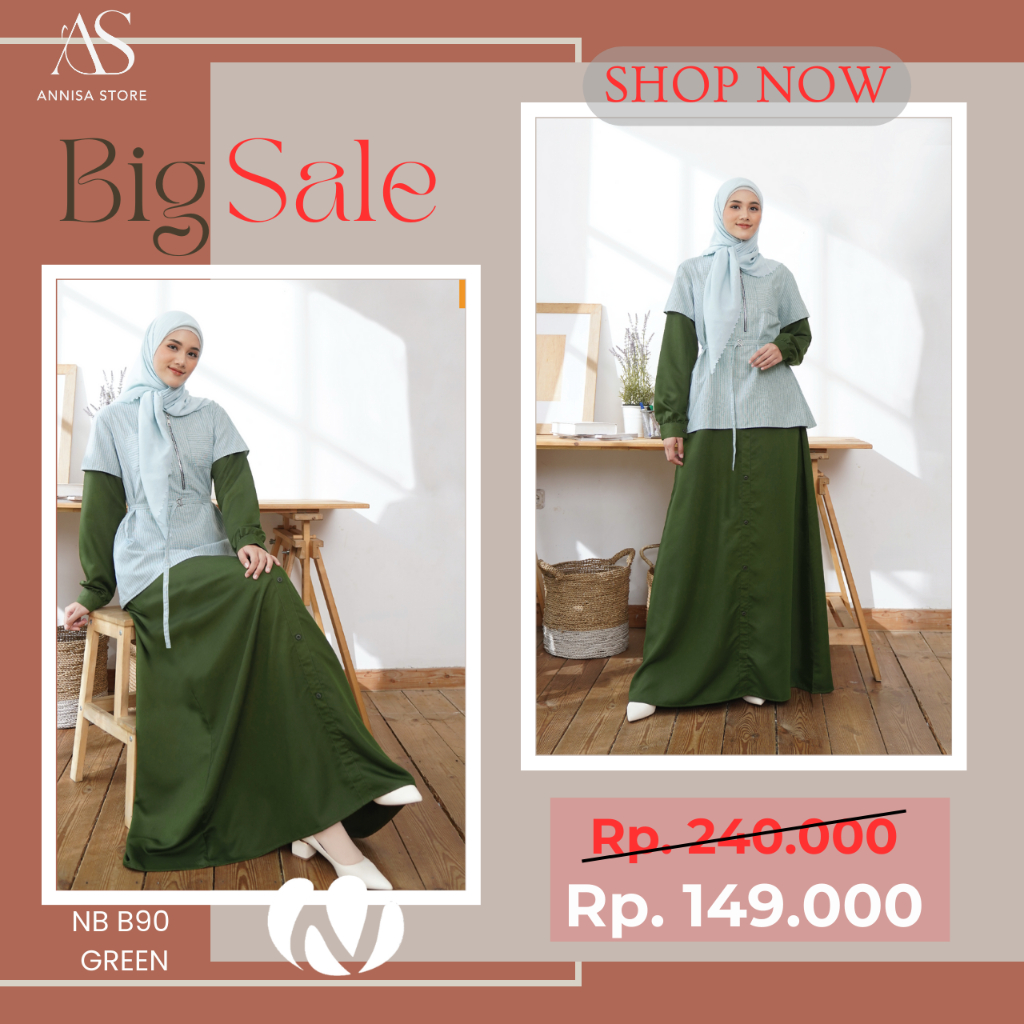 Jual Baju Gamis Big Sale Akhir Tahun Nibras Nb B Green Baju Gamis