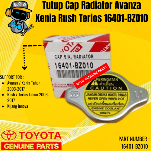 Jual Tutup Cap Radiator Avanza Xenia Rush Terios 16401BZ010 ORIGINAL