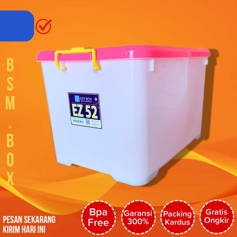 Jual Bsm Container Box Ezy Cb Liter Tempat Penyimpanan Wadah Plastik Dengan Roda Kuat Kokoh