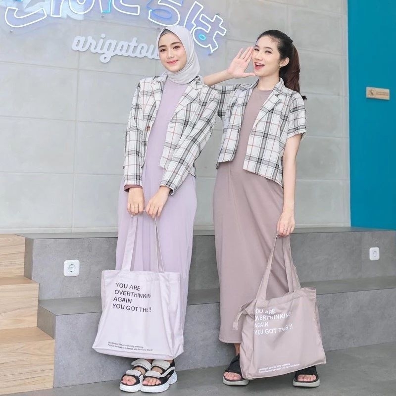 Jual Inner Rajut Span Dress WanitaTanpa Lengan / free Ikat rambut ...