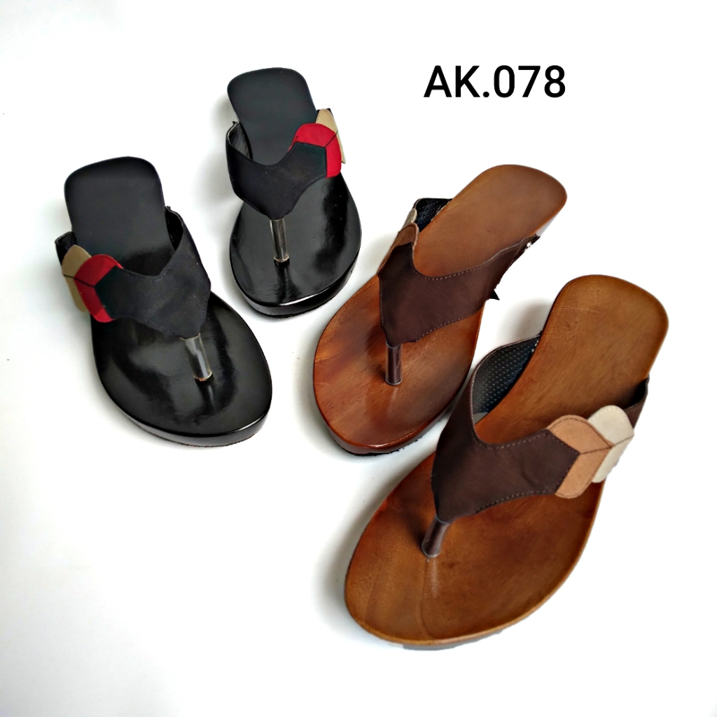 Jual KELOM GEULIS TEPLEK JEPIT DAUN / SANDAL FLAT WANITA | Shopee Indonesia