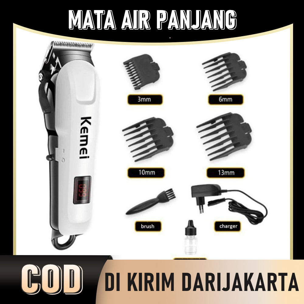 Jual Mesin Cukur Rambut Cas Profesional Paket Barbershop Kemei Km Pg A Indikator Baterai Lcd