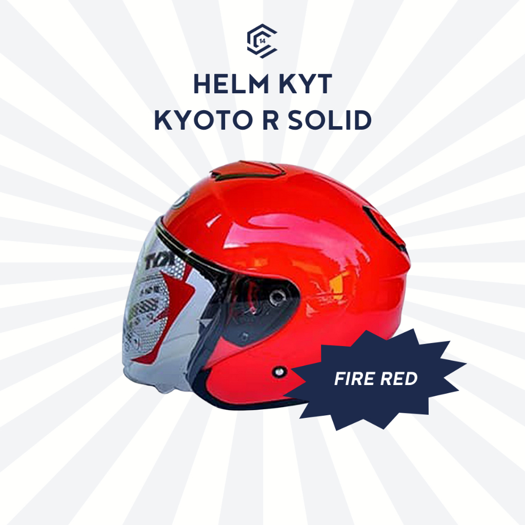 Jual HELM KYT KYOTO R SOLID / HELM HALF FACE FIRE RED Shopee Indonesia