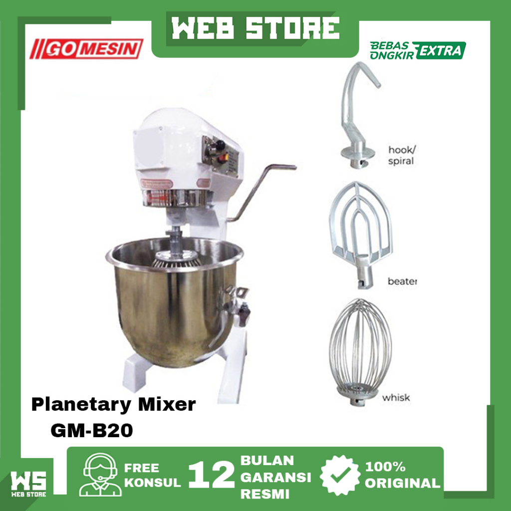 Jual Planetary Dough Mixer Mesin Pengaduk Adonan Roti Kue GM-B20 ...