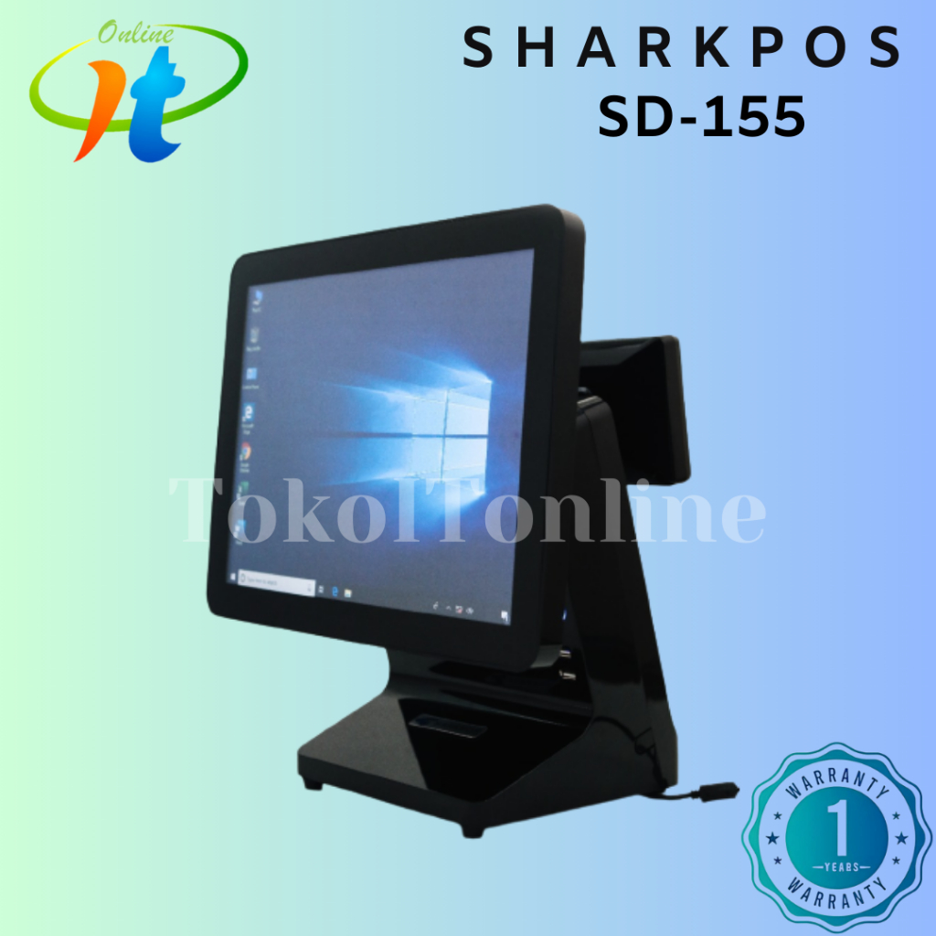 Jual All In One Pos Windows Sharkpos Sd Monitor Mesin Kasir Touchscreen Celeron Core I Free