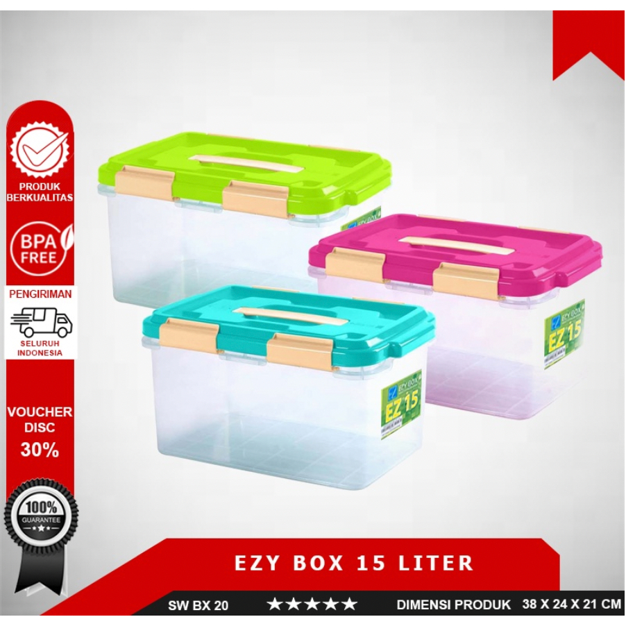 Jual EZY CONTAINER BOX CB 15 LITER KOTAK/TEMPAT PENYIMPANAN WADAH ...