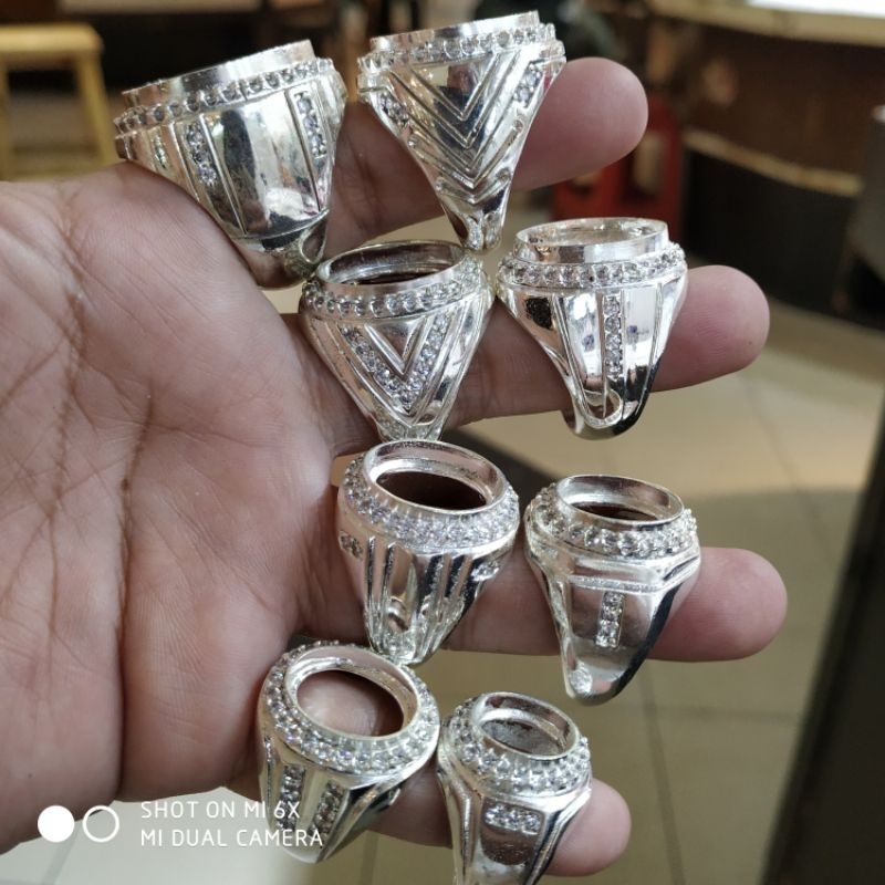 Jual CINCIN ALPAKA SILVER PLATE MICROSETTING 10 PCS Shopee Indonesia