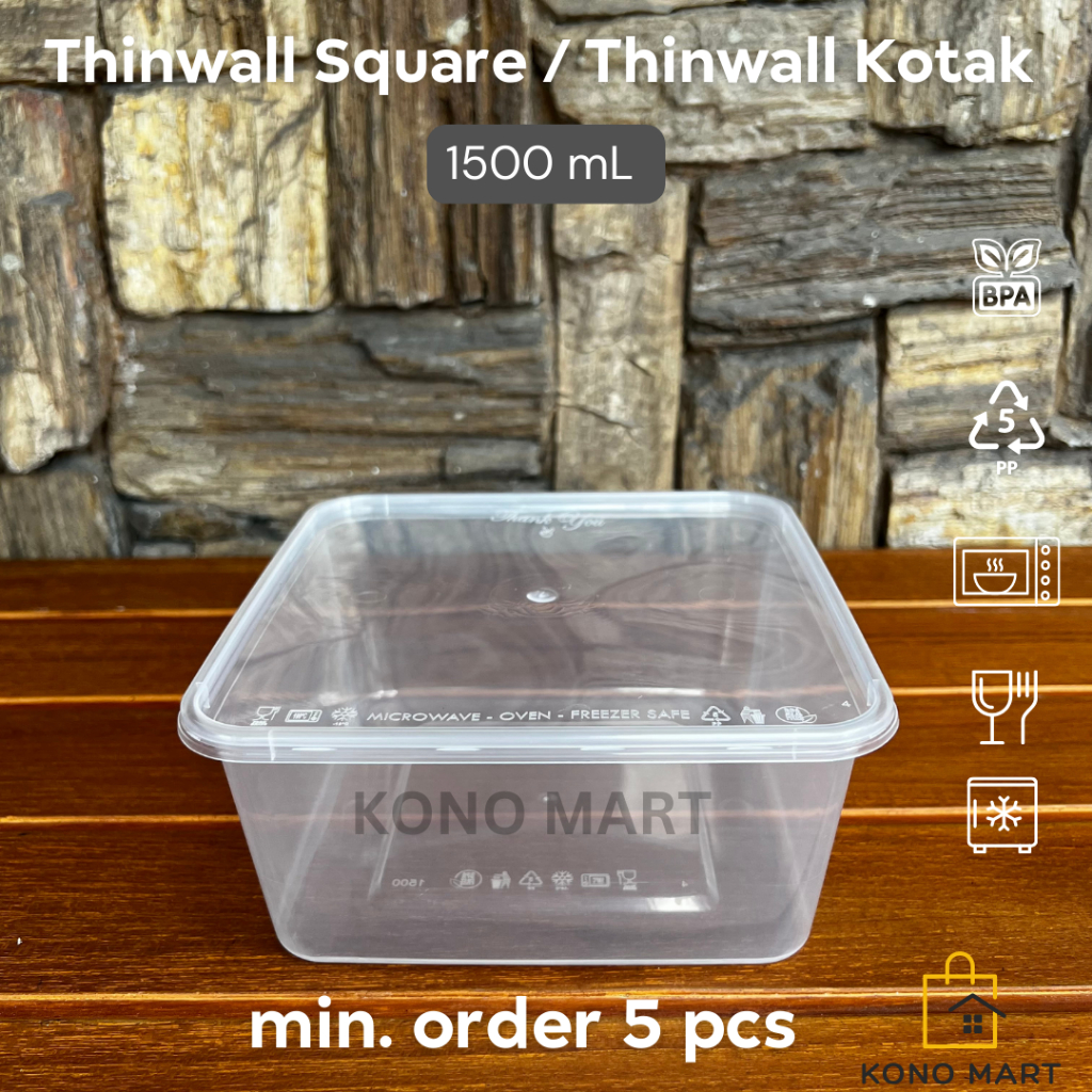 Jual [ecer Min Order 5 Pcs] Thinwall Merk Victory Square 1000ml 1500ml