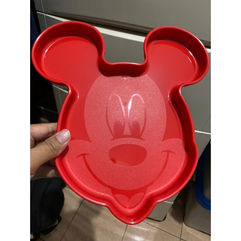 Jual 1 Pcs mickey plate tupperware-merah/piring makan anak karakter ...