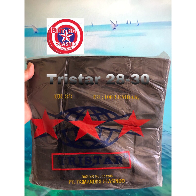 Jual NEW! HD kresek plastik Besar uk 28 30 Hitam Putih / TRISTAR TS isi ...