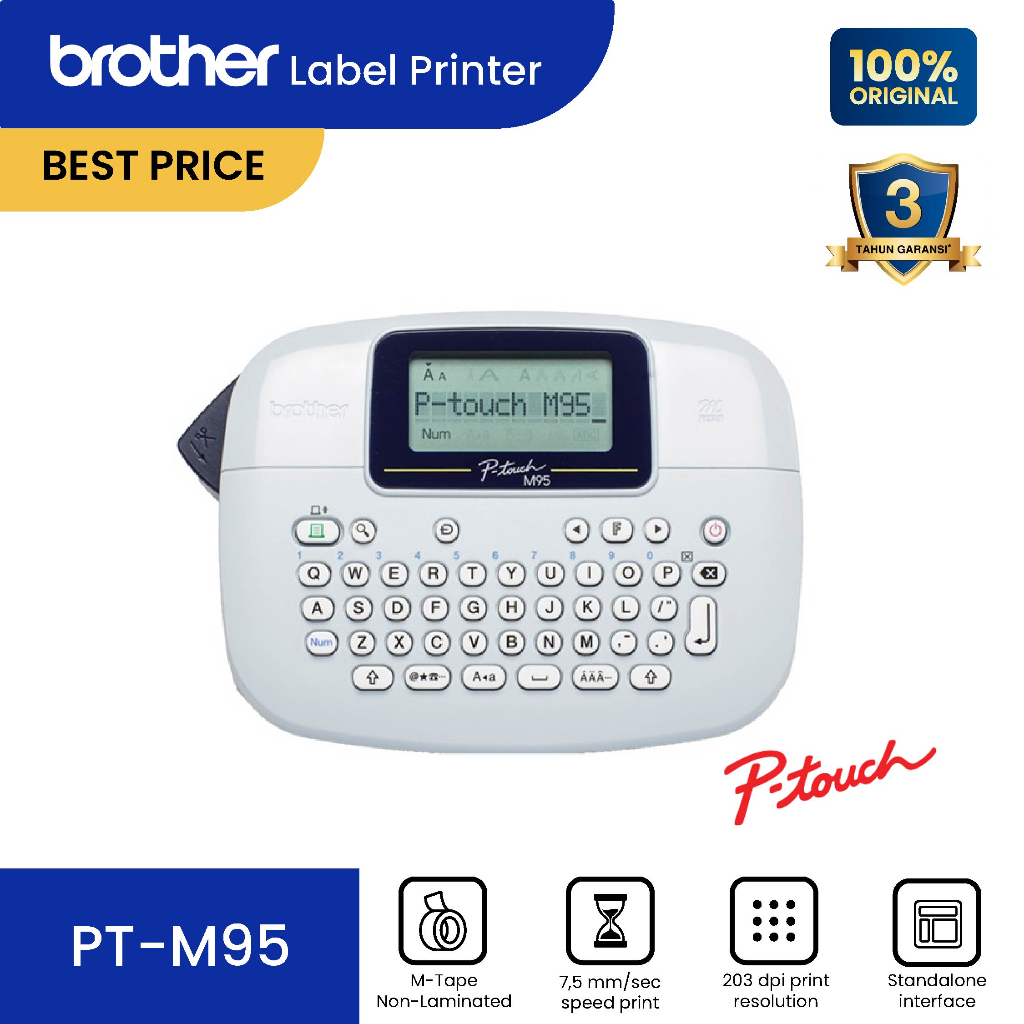 Jual Brother Label Maker PTM95 Printer Label MTape PTM95 PT90