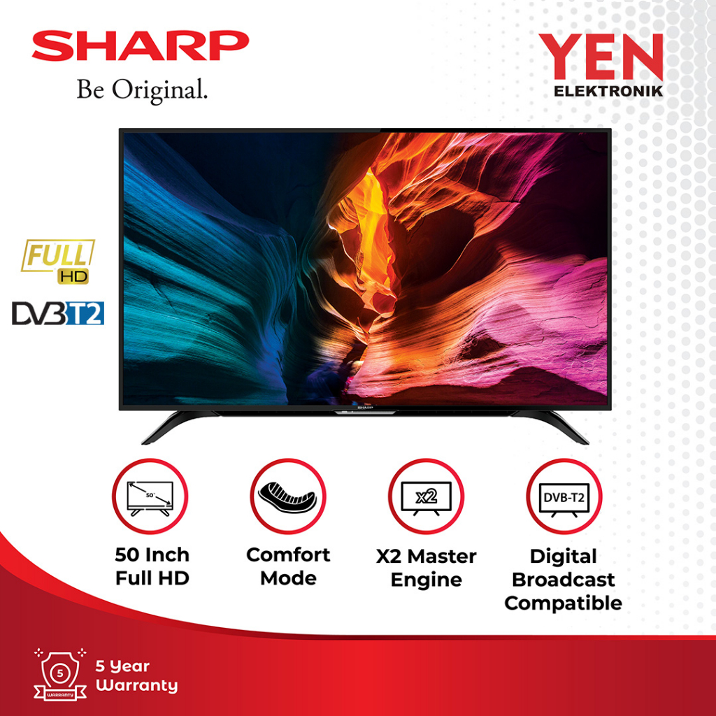 Jual Sharp LED TV Full HD 2T-C50AD1I Black 50 inch | Shopee Indonesia