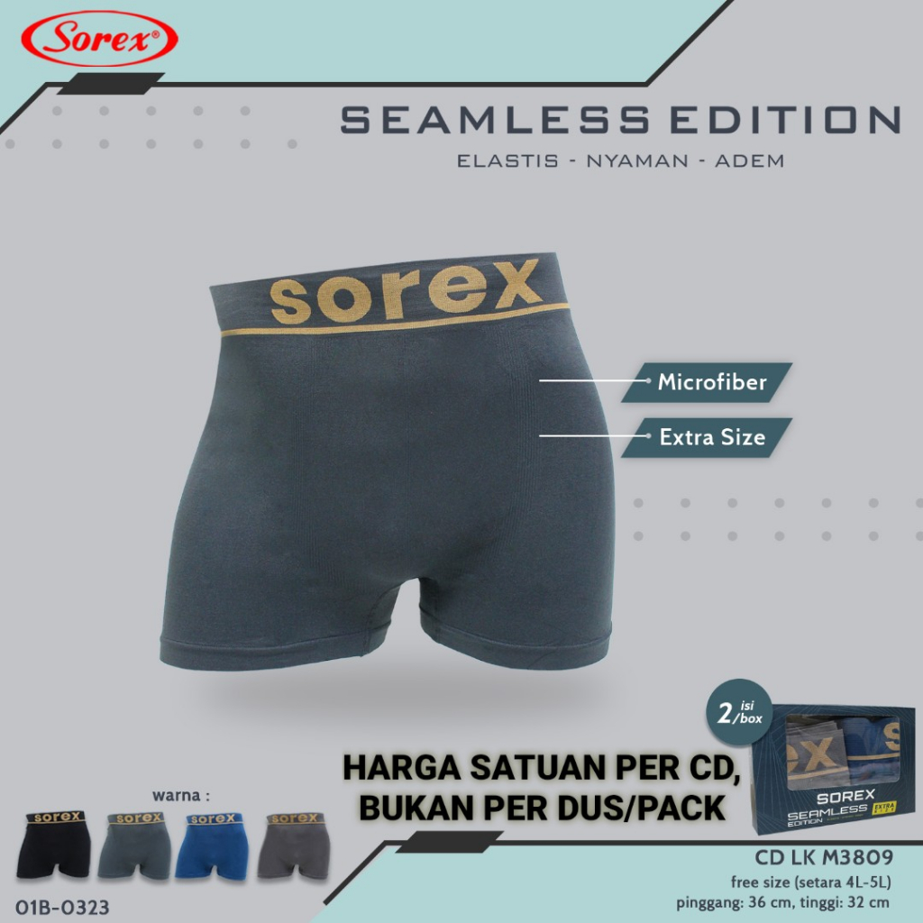 Jual SOREX MAN 3809 BIG SIZE - CD CELANA DALAM BOXER PRIA EXTRA SIZE ...