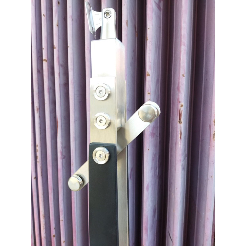 Jual TIANG RAILING DOUBLE PLAT KOMBINASI KAYU HITAM STAINLESS 304 ...