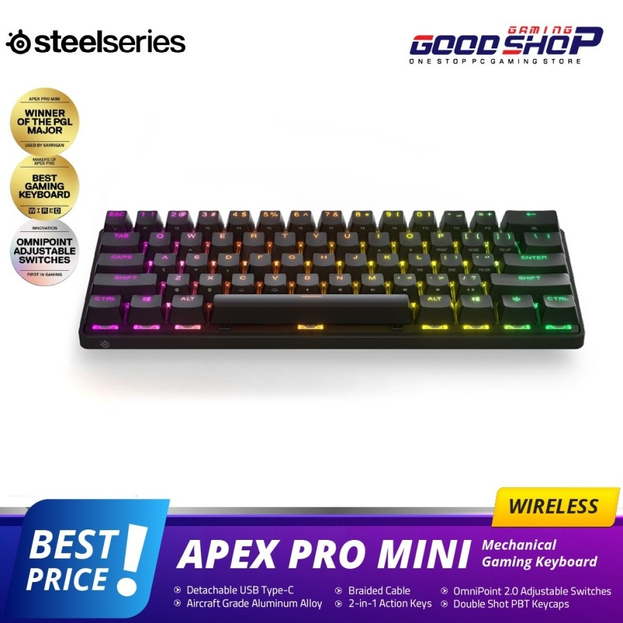 Jual Steelseries Apex Pro Mini Wireless - Gaming Keyboard | Shopee ...