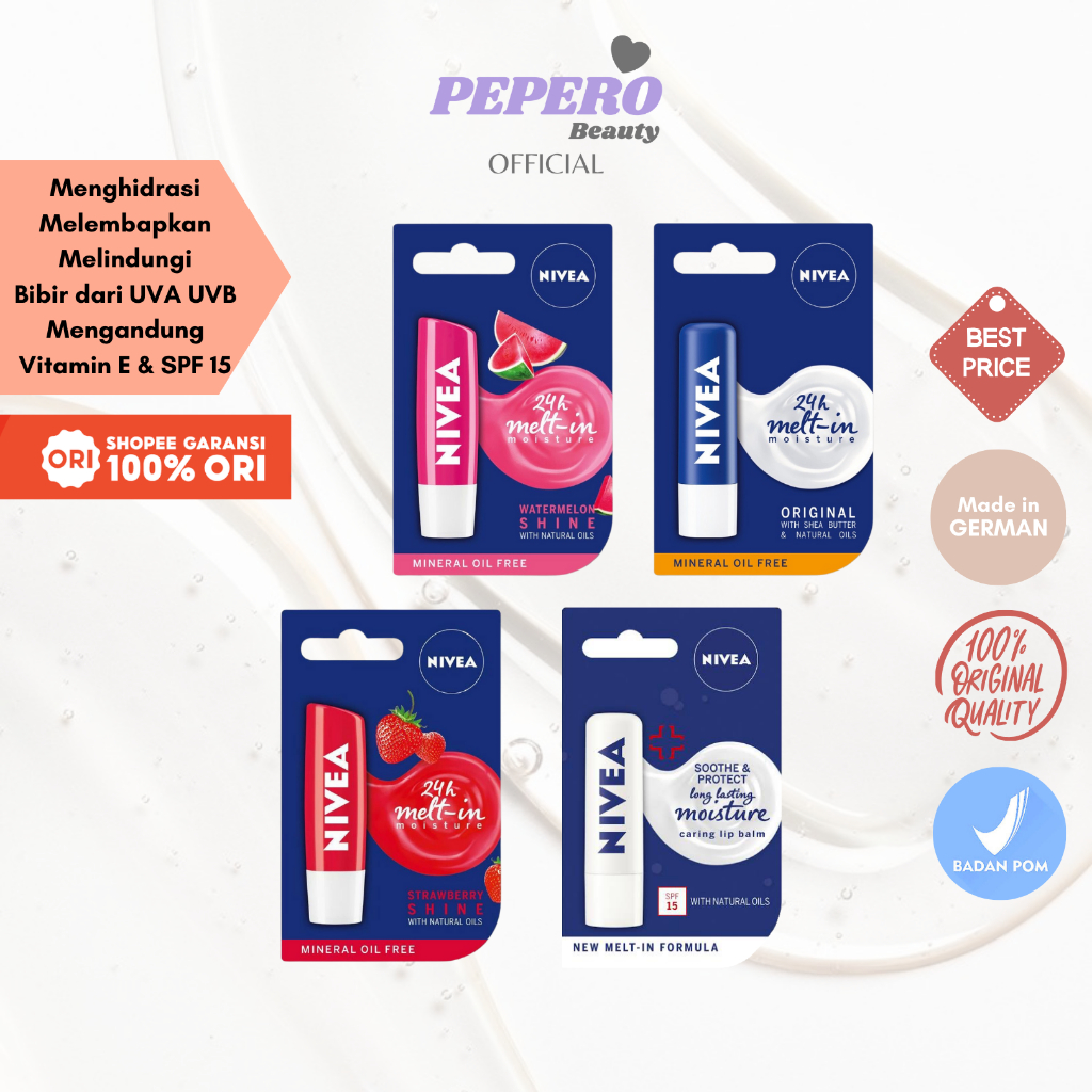 Jual NIVEA Lip Care Lip Balm Original Care Srawberry Watermelon
