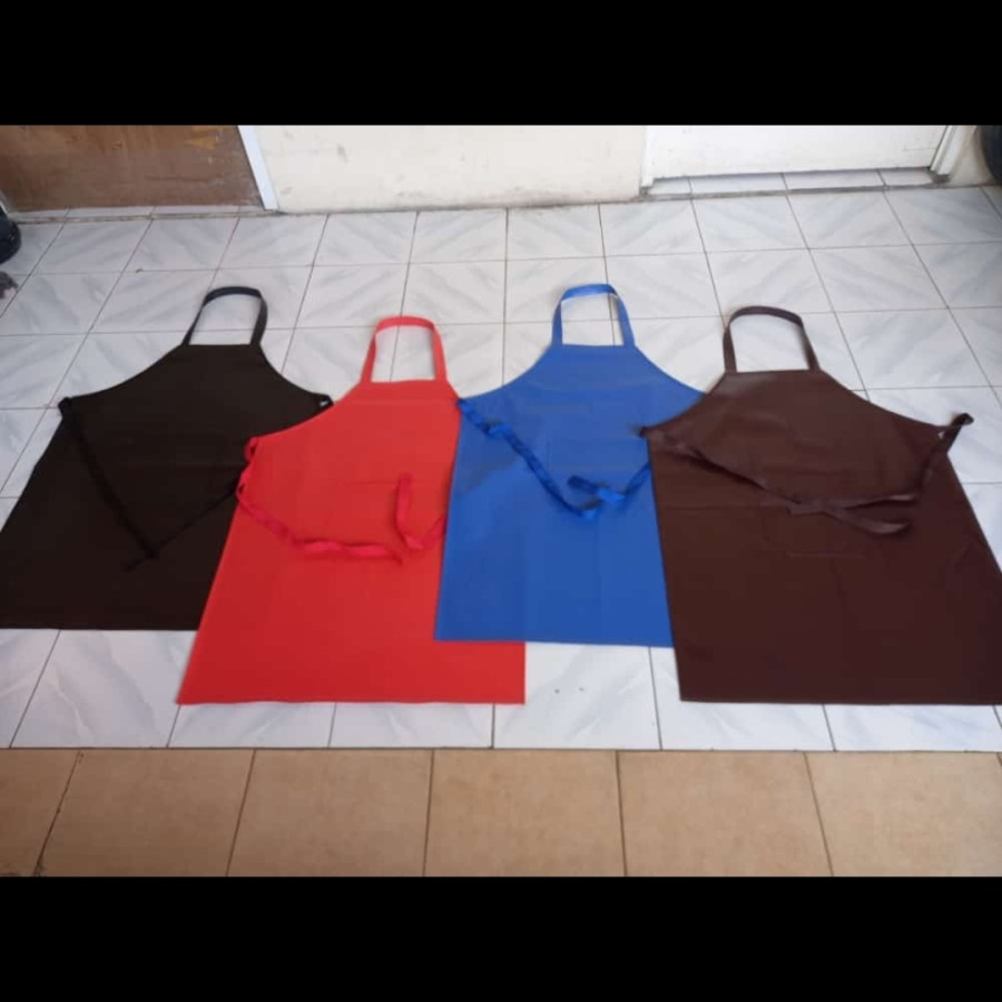 Jual Apron Hitam Celemek Masak Dapur Bahan Kulit Waterproof Tebal Anti ...
