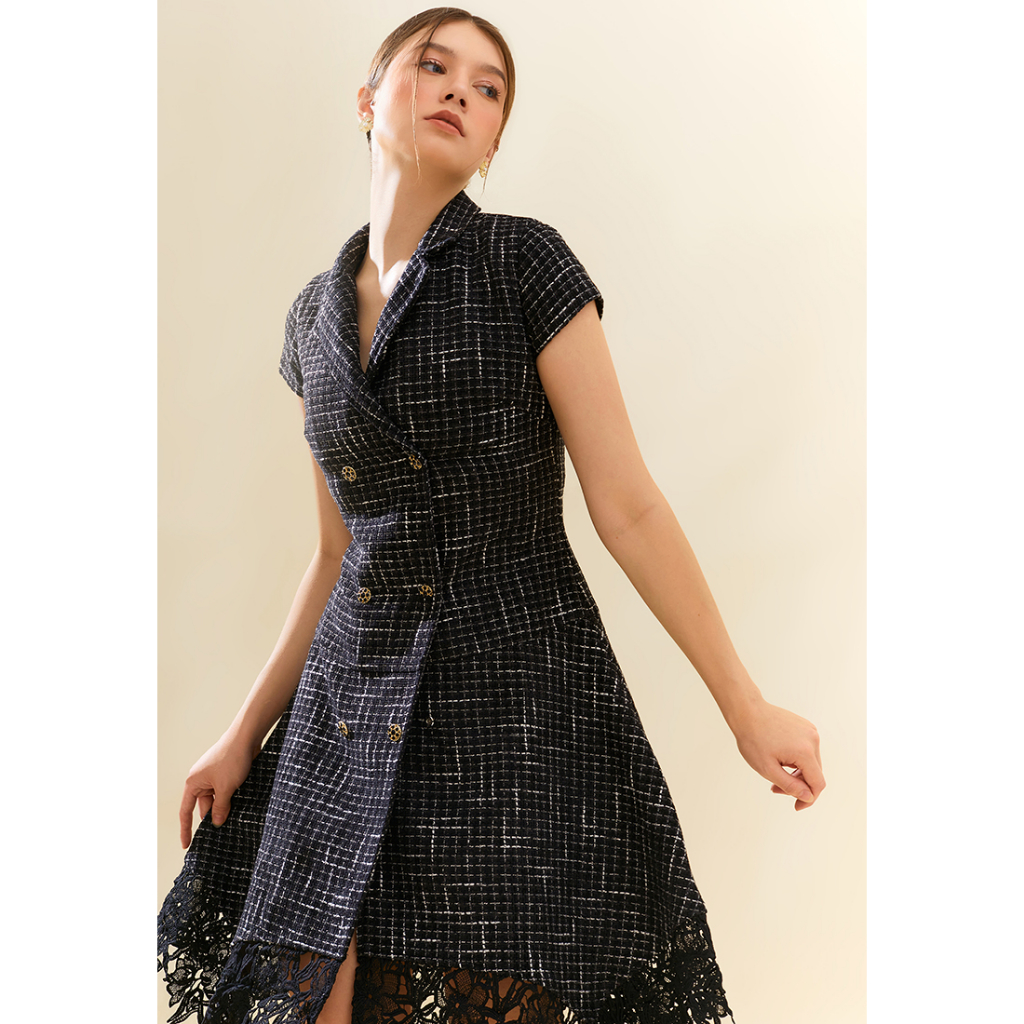 Jual ESYE - Calla Tweed Dress | Shopee Indonesia