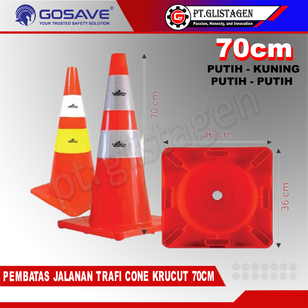 Jual GOSAVE Traffic Cone Safety Rubber Gosave 70cm / Kerucut Lalu ...