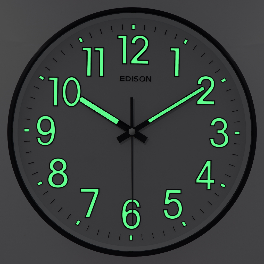 Jual Jam Dinding Edison Sweep ES 320 T64 Glow in the Dark Timbul ...