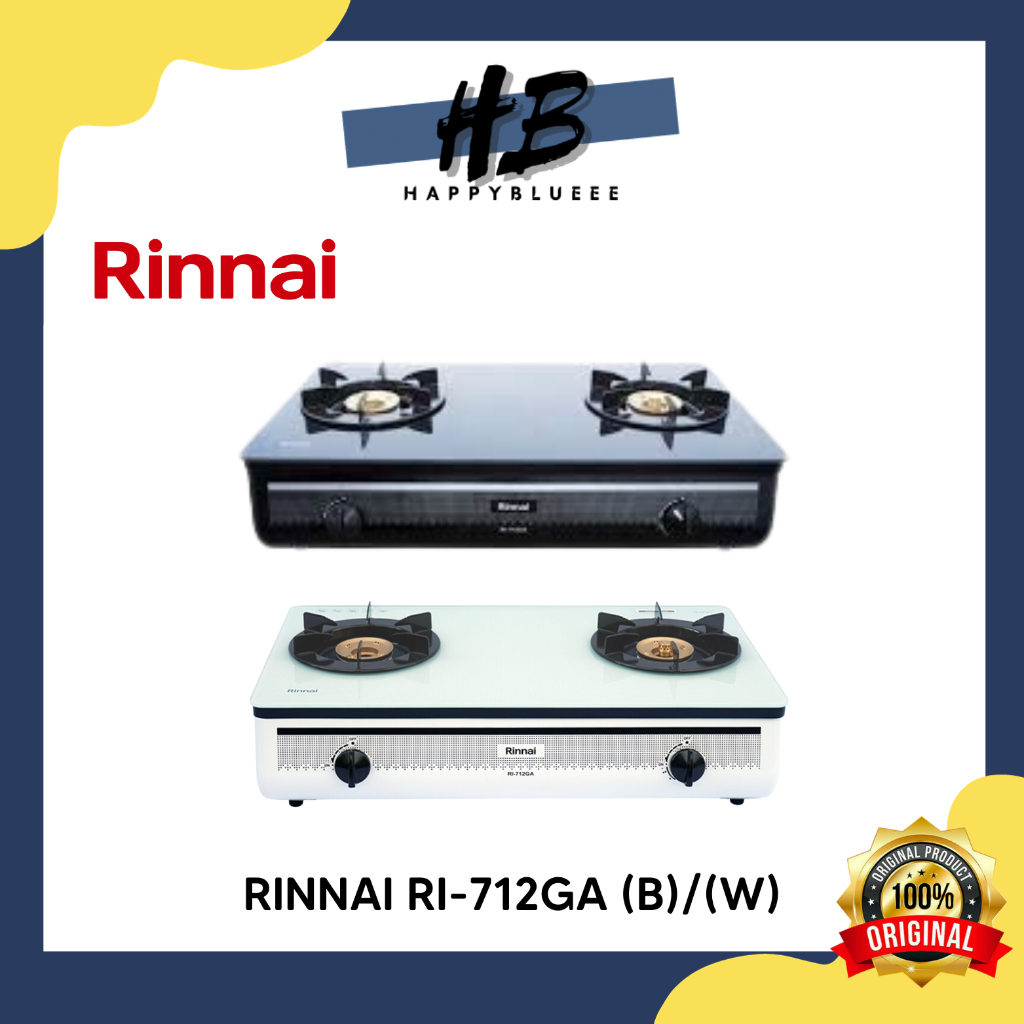 Jual Rinnai Kompor Gas 2 Tungku Kaca Ri 712ga B W Shopee Indonesia