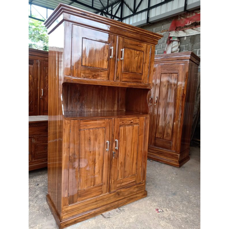 Jual almari kayu jati almari dapur almari makan almari kitchen set Shopee Indonesia