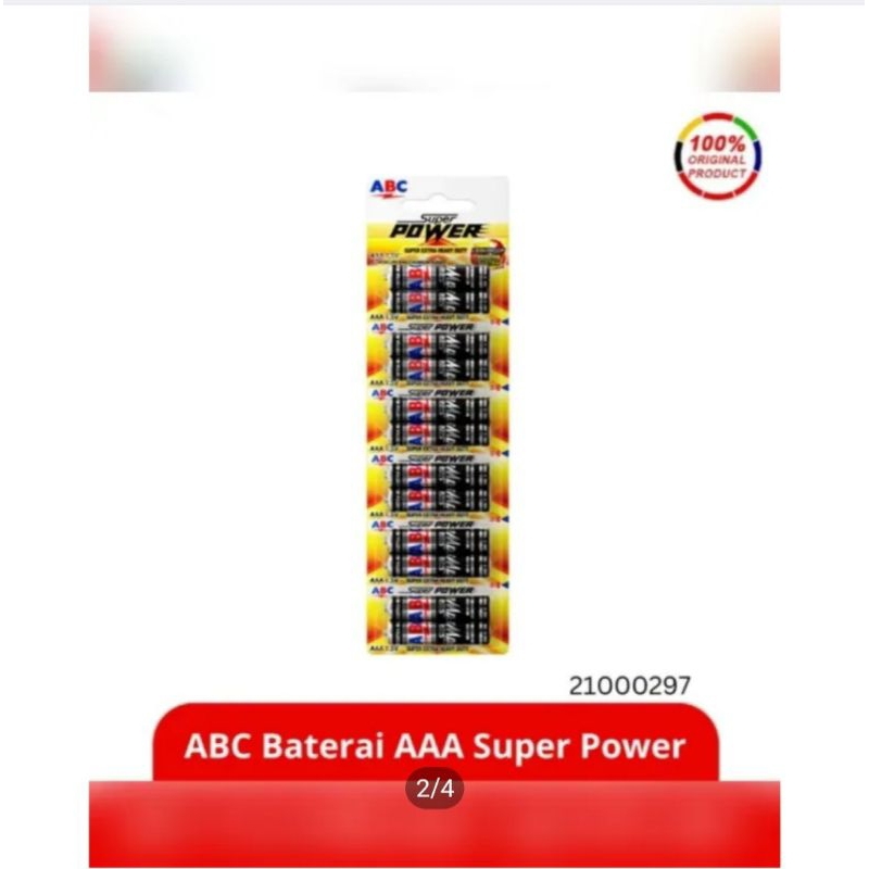 Jual BATERAI ABC R03/AAA SUPER POWER ISI 12 PCS ORIGINAL 100% | Shopee ...