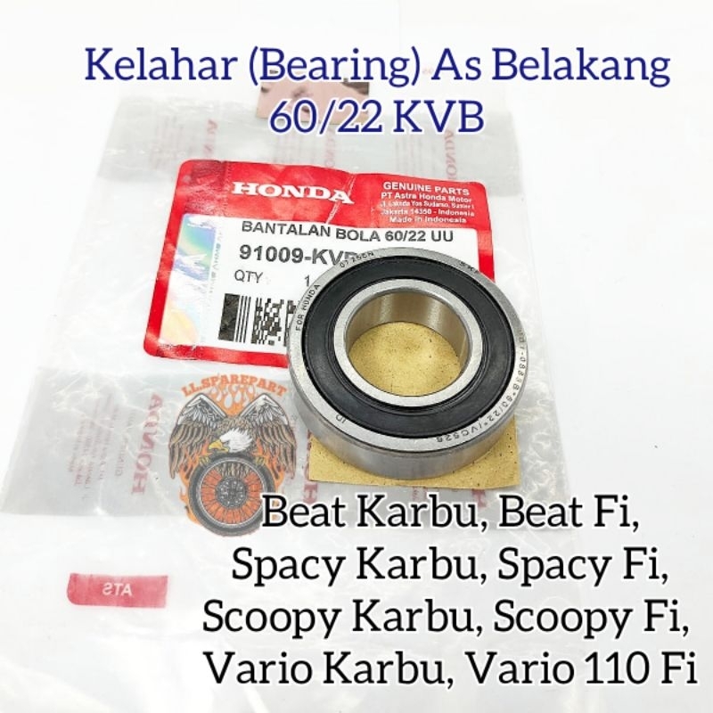 Jual BEARING AS BELAKANG 60/22 HONDA KVB KUALITAS ASLI ORIGINAL HONDA ...