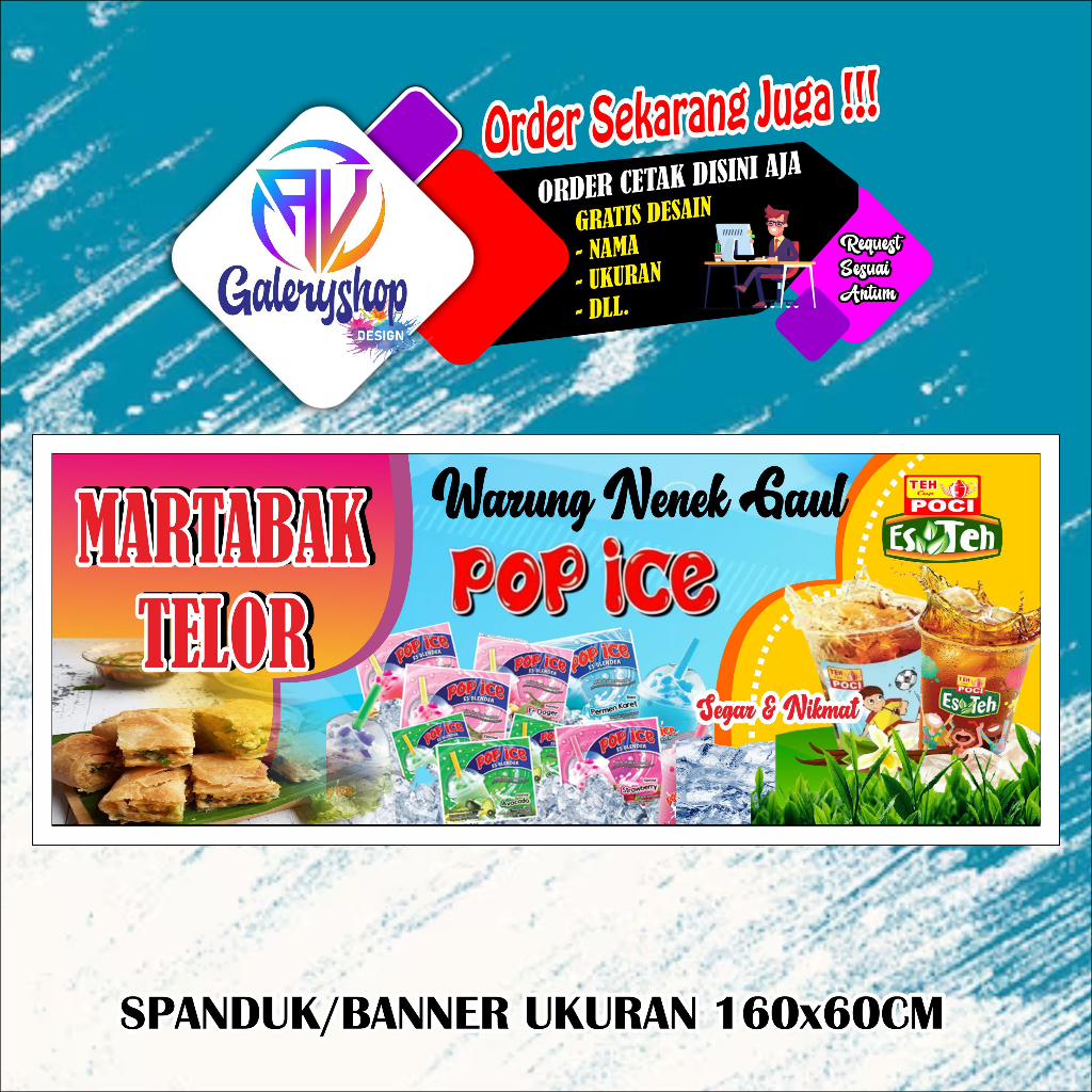 Jual Mmt Spanduk Banner Jualan Jajanan Mix Tiga Menu Pop Ice Dll