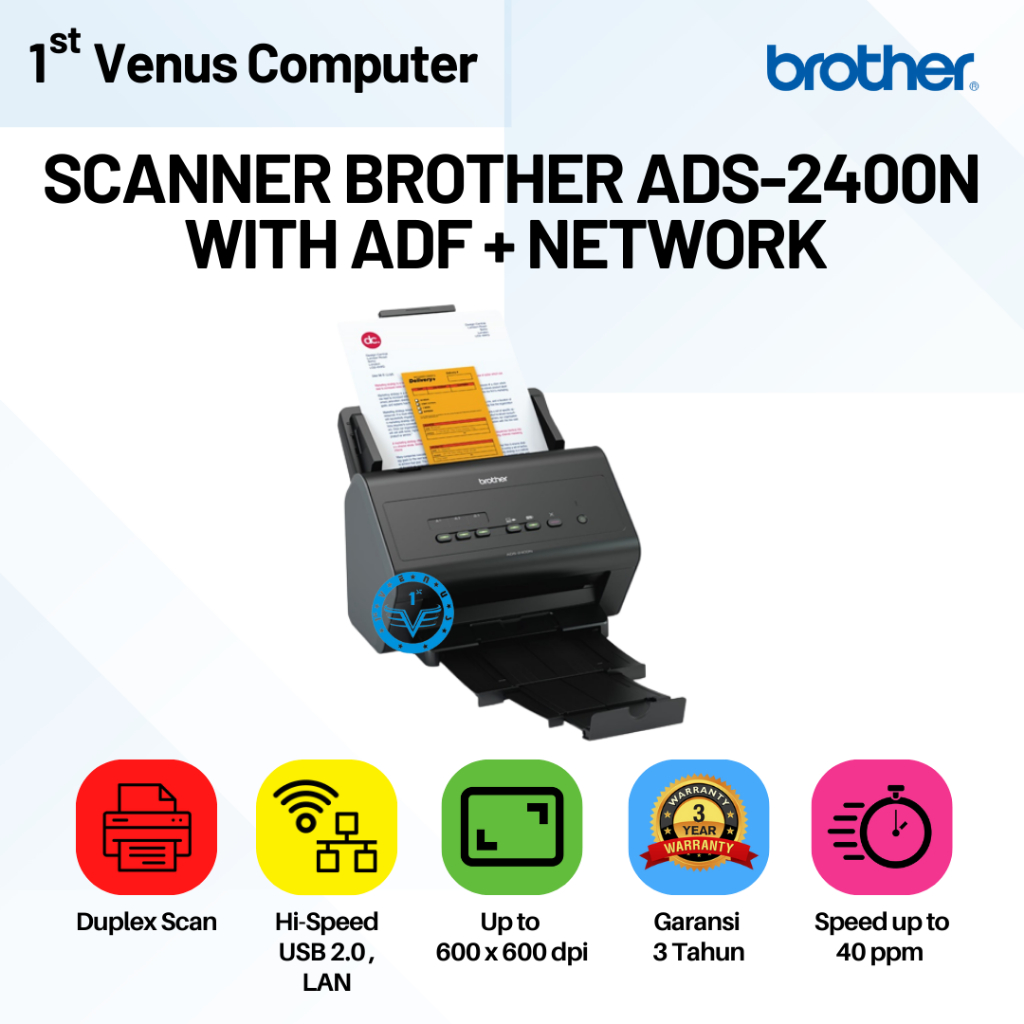 Jual Scanner Brother ADS-2400N with ADF + Network / ADS 2400N | Shopee ...